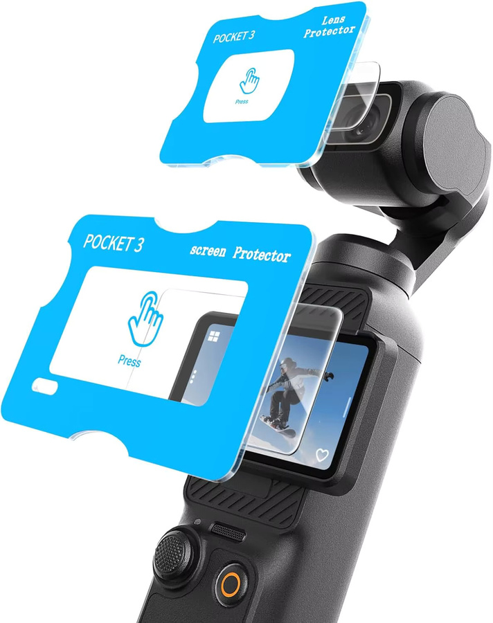 DJI Osmo Pocket 3 Displayschutz und Objektivschutz Set aus transparentem Hartglas mit Auto-Ausrichtungsrahmen - Bild 5