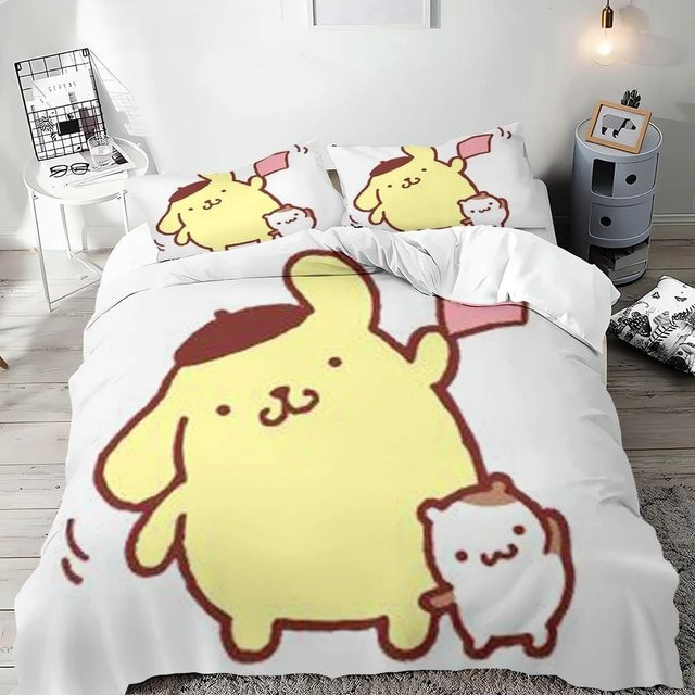 JMG Household Supplies Bettwäscheset Pompompurin mit Bettbezug und Kissenbezug, Farbe: Weiß, Breite: 70 cm, Länge: 133 cm - Bild 1