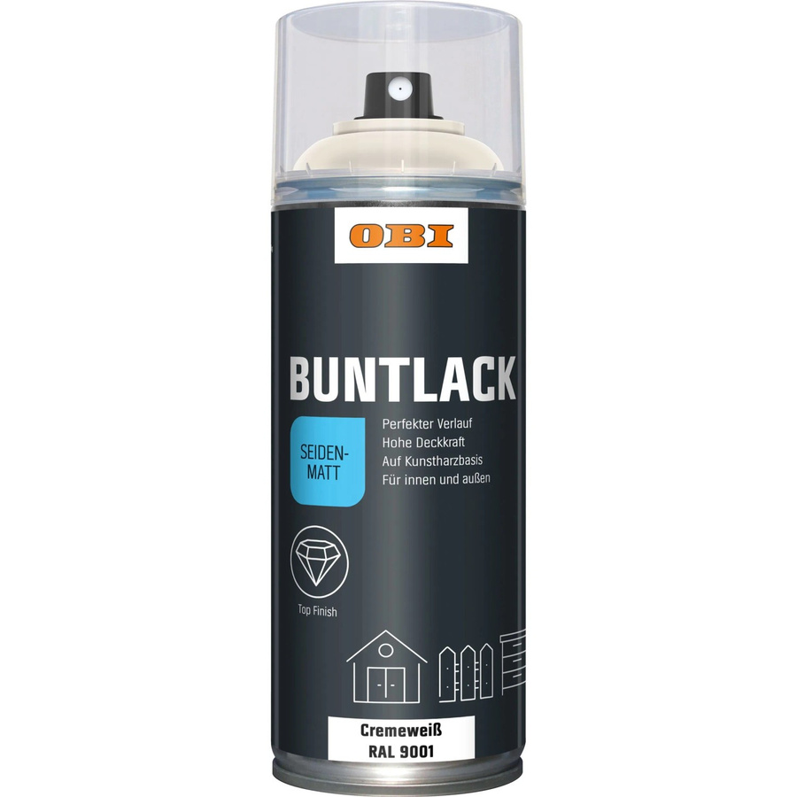OBI Buntlack Spray RAL 9001 Cremeweiß seidenmatt 400 ml - Bild 2