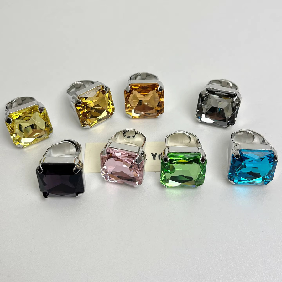 DINGABIYU Offener Ring, Silber, Kristall, Unisex - Bild 2