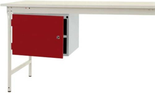 Manuflex ZB4704.3003 Gehäuse-Unterbau stationär in Rot mit 1 Tür und Einlegeboden für Tischtiefe 800 mm, Nutzhöhe: 300 mm - Bild 1