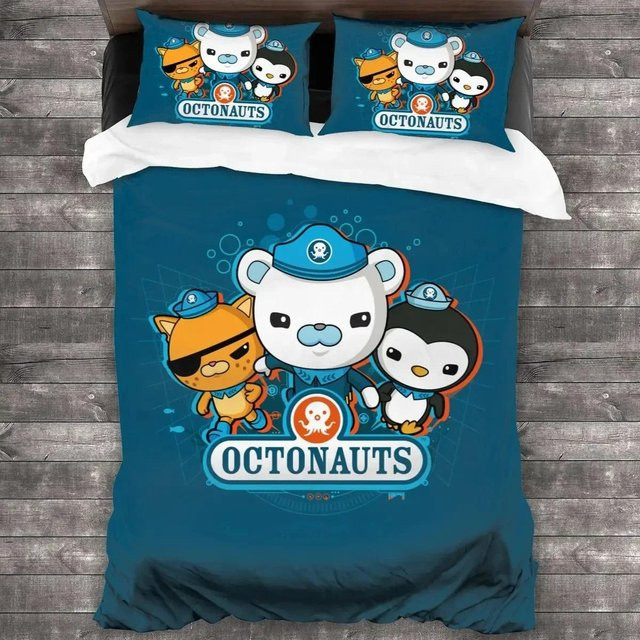 Binchi Outdoor Product Octonauts Bettwäsche-Set aus Mikrofaser in Blau mit Bettbezug und Kissenbezug, Breite: 70 cm, Länge: 133 cm - Bild 1