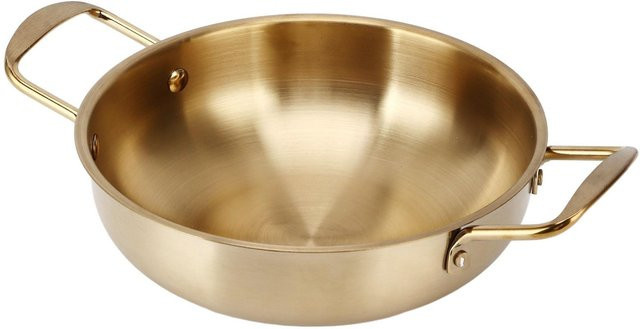 Koogeelife Ramen-Topf aus Edelstahl in Gold und Braun, Nudelkochtopf für den Haushalt, Durchmesser: 18 cm - Bild 1
