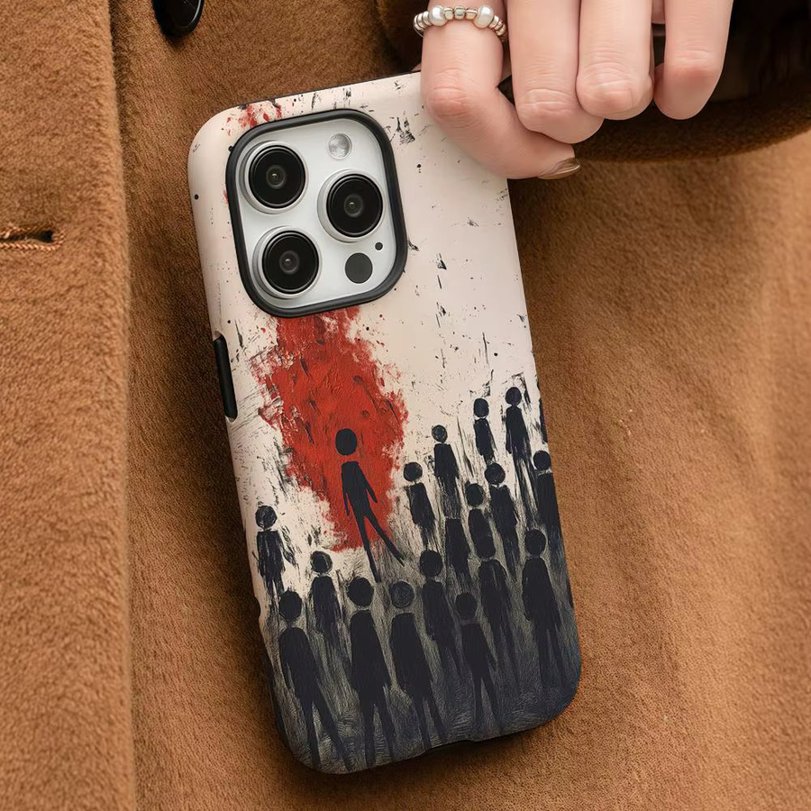 Drei D-Days G-Grace Handyhülle für iPhone 17 16 15 14 13 12 Pro Max Plus, glänzende HD-Doppelschicht-Flüssighartschale in Weiß und Multicolour - Bild 3