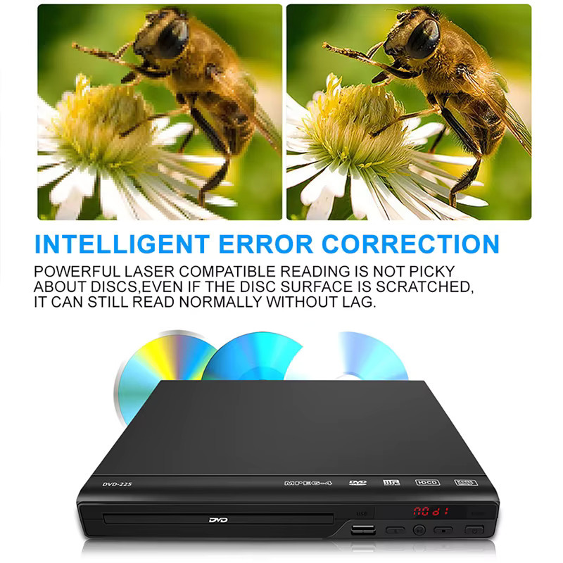luxuglow Full HD DVD-Player in Schwarz mit Multimedia-Unterstützung für CD, MP3, MP4, RW und VCD - Bild 3