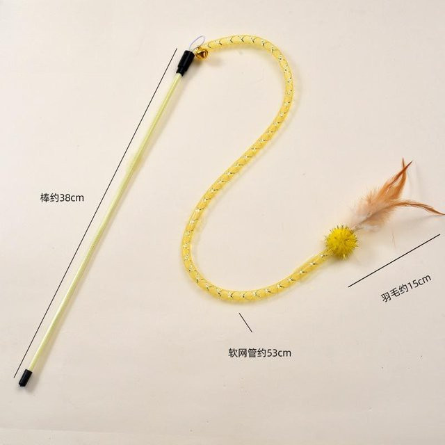 YJSTY Katze Schlange Katze Teaser Stick, Katzenspielzeug, gelb - Bild 1
