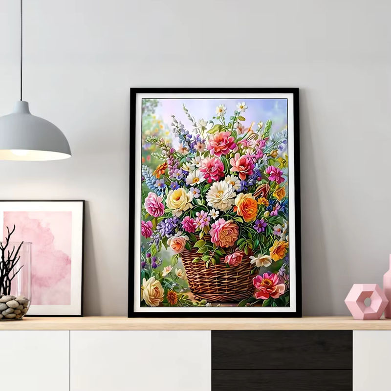 HUACAN Diamantmalerei Rosenblüte Wanddekoration mit Harz-Steinen in Multicolor - Bild 3