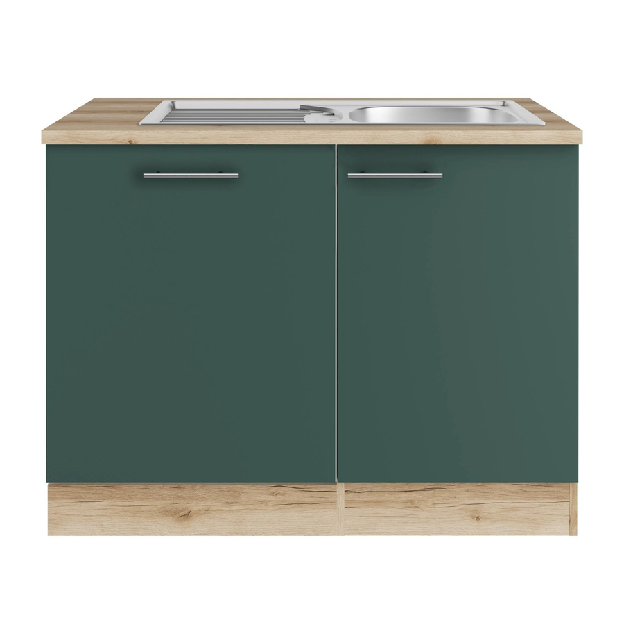 OPTIFIT Savona405 Küchen-Spülenschrank-Set in Steingrün mit modernem Design und mattem Finish - Bild 2