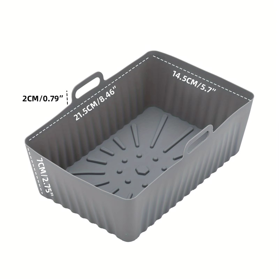 Runde Silikonform für Air Fryer als Pizzamatte und Ersatz Grillpfanne, Blau, Durchmesser: 21,5 cm - Bild 2