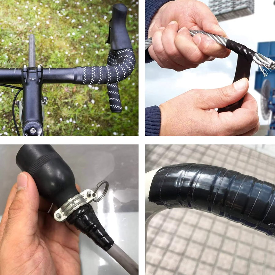 Selbstklebendes Silikon-Griffband für Fitnessgeräte und Werkzeuge in Schwarz und Grau - Bild 5