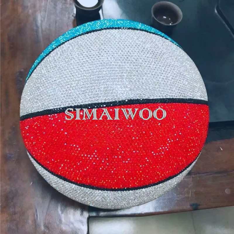 Simaiwoo Anpassbarer Strass-Basketball in Grün und Multicolour als dekoratives Souvenir und Ausstellungsstück - Bild 3