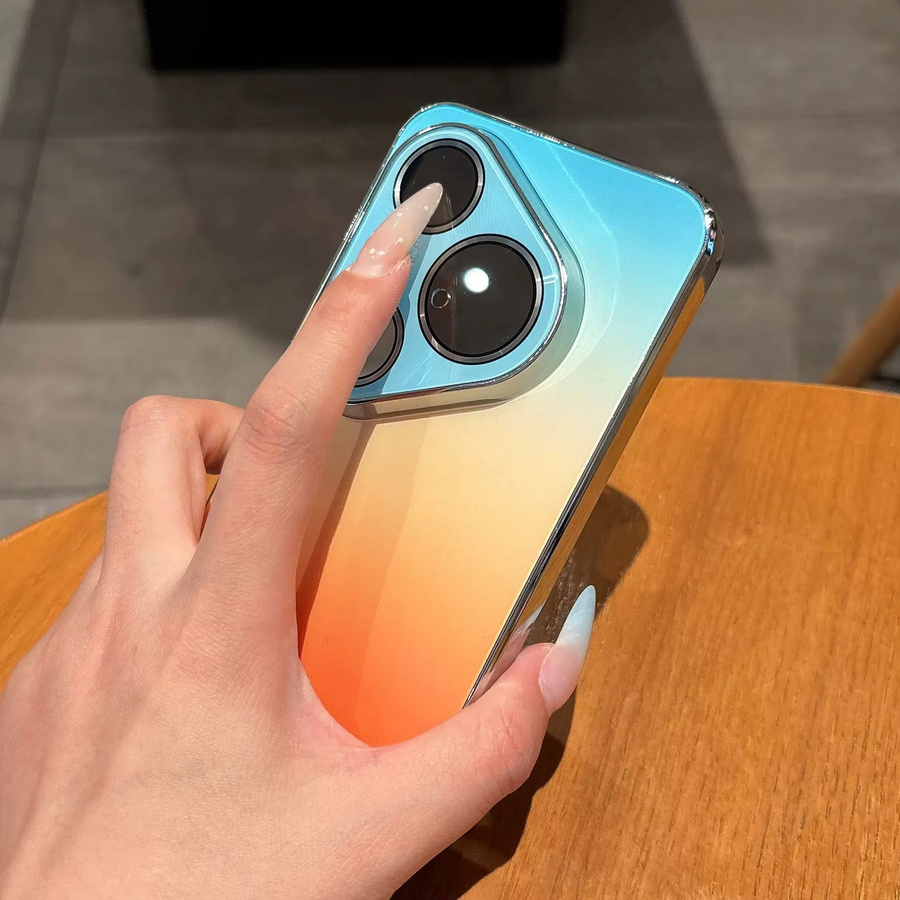Original Gradient Instantly Change Case für Huawei Pura 90 Pro Max Pura 80 Pura 70 Mate 80 70 Pro mit Kristall-Linsenschutz und Matt-Hülle in Multicolour - Bild 3