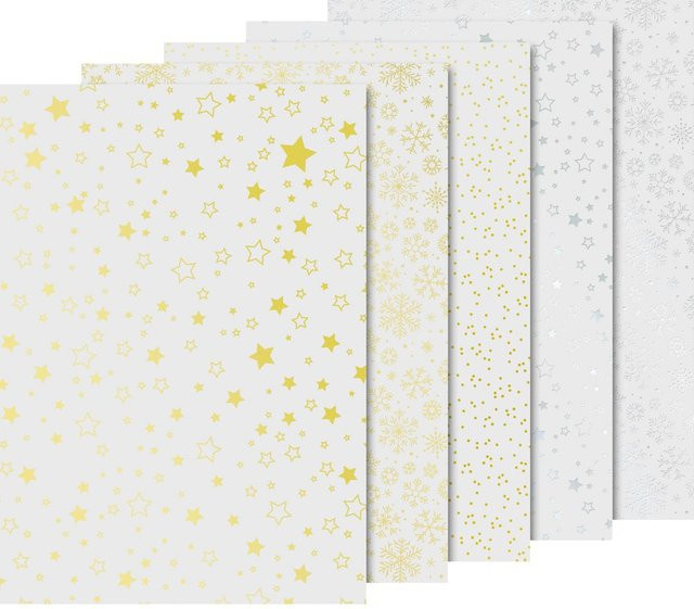 Heyda Transparentpapier-Set Weihnachten in Gold, Silber und Multi, A4 - Bild 1