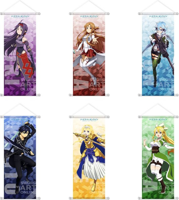 Sword Art Online Leinwand-Poster mit Asuna, Kirito, Shino und Alice als dekorative Wandkunst in Mehrfarbig - Bild 1