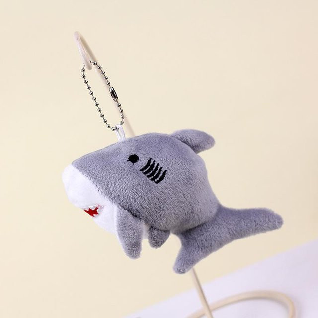 Yiran toy Cartoon-Hai-Anhänger, Plüschtier, 12 cm, Grau - Bild 1