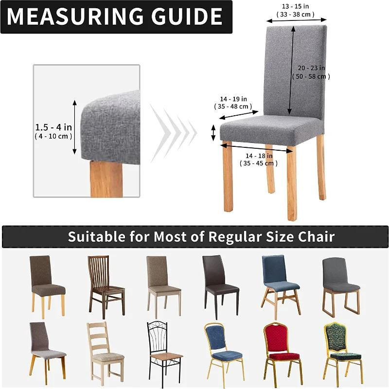 Verstellbare Stuhlbezüge für Esszimmerstühle von Yiran Furniture aus Jacquard-Polyester in Beige - Bild 4
