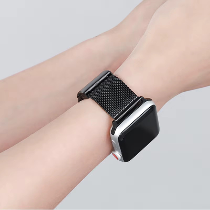 JBAILI Uhrenarmband Edelstahl, Milan Mesh, Silber, Unisex - Bild 3