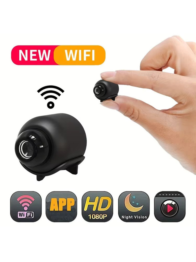 Regaton X5 Mini-Kamera 1080P mit Nachtsicht, Bewegungserkennung und WLAN in Schwarz - Bild 6