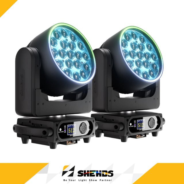 SHEHDS LED Moving Head RGBW Wash/Zoom Bühnenlicht mit 19x15W oder 19x25W für DJ, Nachtclub und Konzerte, Schwarz - Bild 1