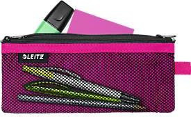 Leitz WOW Traveller Zip-Beutel mit durchsichtigem Netzfach und blickdichtem Fach, Größe M, pink - Bild 1