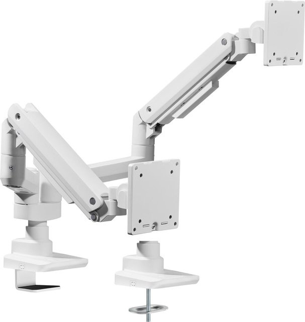 equip Schwerlast Doppelmonitor-Schreibtischhalterung mit Gasfeder für 2 LCD-Displays in Weiß, Bildschirmgröße: 17-35 Zoll, VESA 100x100 mm - Bild 1
