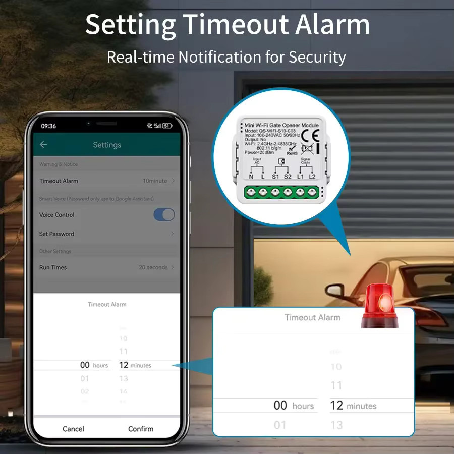 Tuya Smart Home Garagentoröffner Controller WiFi Zigbee Schaltermodul mit Sprachsteuerung für Alexa und Google Home, Weiß - Bild 4