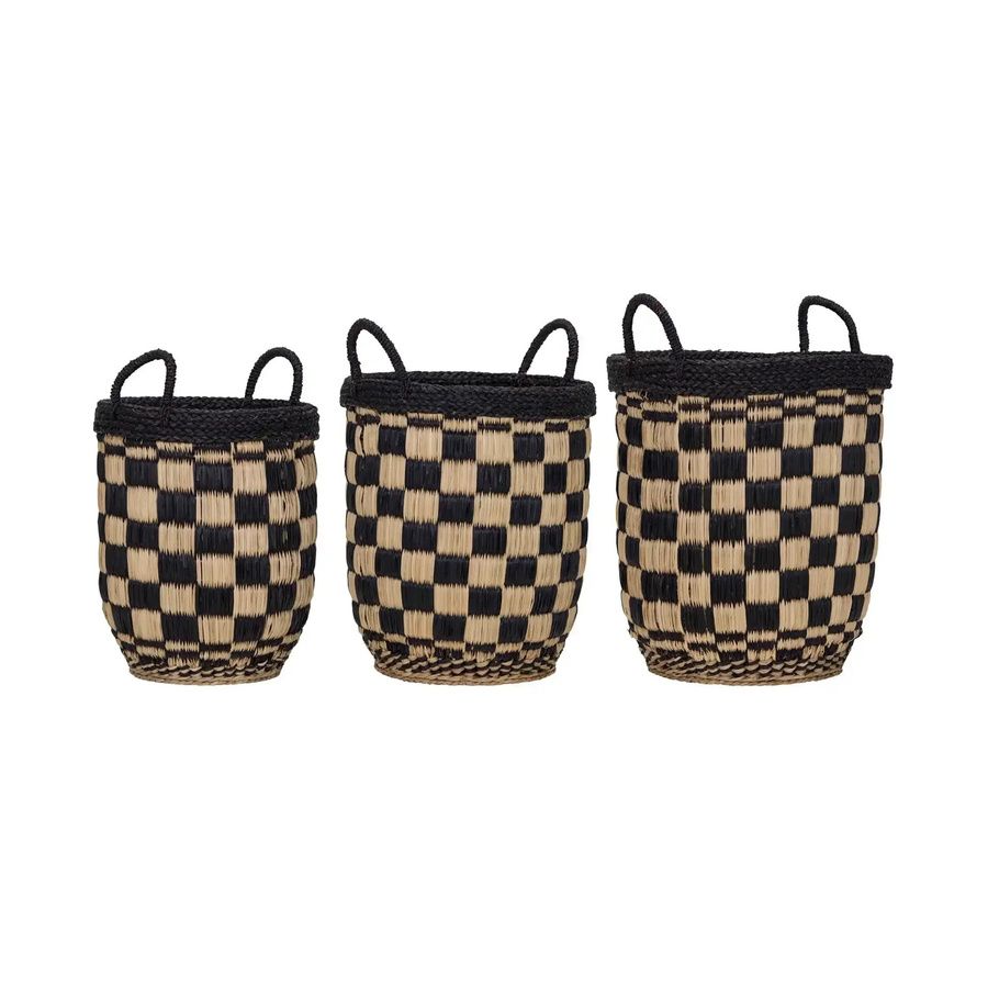House Doctor Aufbewahrungskorb-Set Basket in Schwarz, 3er-Set - Bild 1