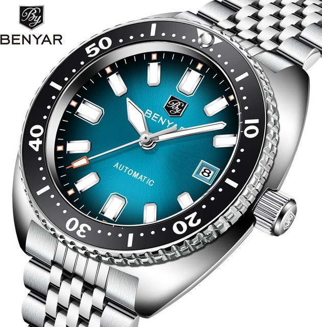BENYAR Armbanduhr Automatik, Edelstahl, 42 mm, Herren, Schwarz - Bild 1