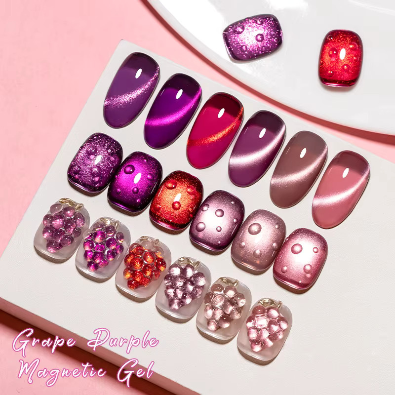 MEET ACROSS Magnetischer Gel Nagellack, Lila, Schimmernd, 7 ml - Bild 3