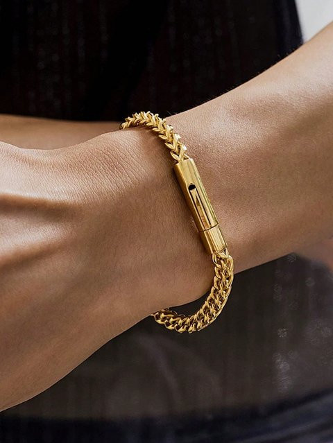 MECYLIFE Kettenarmband Edelstahl, Gold, Herren - Bild 1