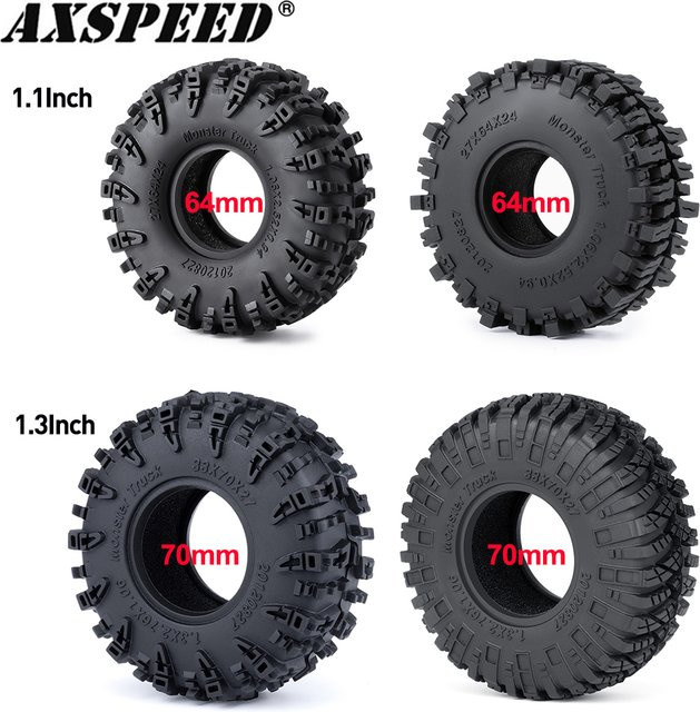 AXSPEED Gummireifen, 4-teiliges Set, 1,3 Zoll, 1,1 Zoll Schlamm-Terrain-Radreifen - Bild 1