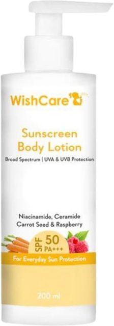 WishCare Sonnencreme Körperlotion, LSF 50, 200 ml, Karottensamen, Normale Haut - Bild 1