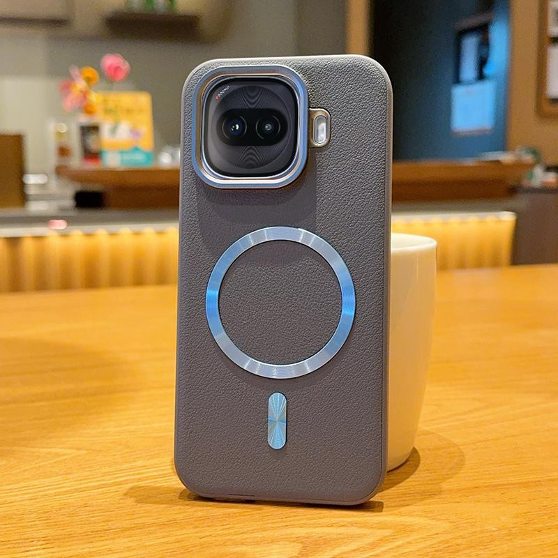 Magnetische Vivo iQOO Z11 Turbo Hülle aus PU-Leder mit CD-Muster und Metall-Kameraobjektiv-Rahmenabdeckung in Schwarz, Weiß oder Grau - Bild 2
