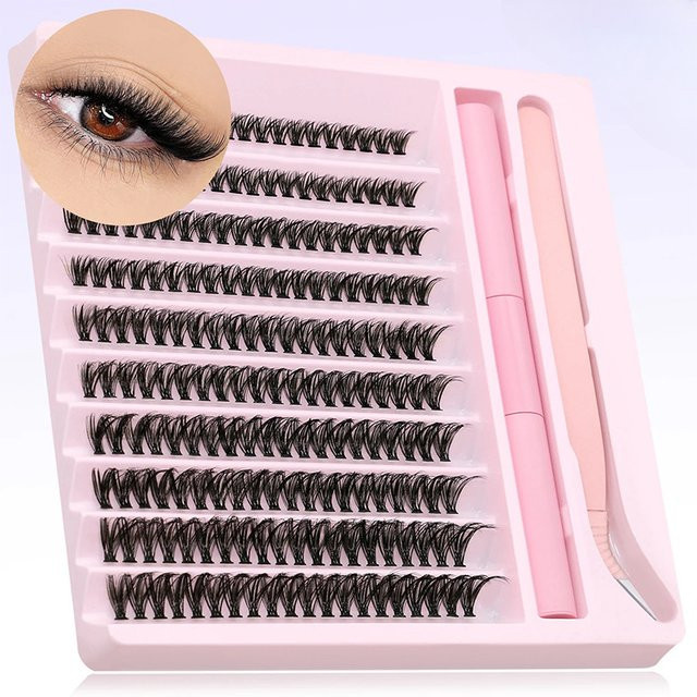 HNKMP Wimpernbüschel 0.07D Curl, 200 Stück, Falsche Wimpern Set - Bild 1