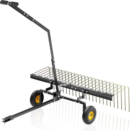 Wiltec Rasentraktor Rechen und Vertikutierer in Schwarz mit 148 cm Arbeitsbreite