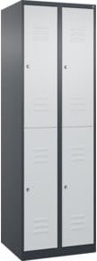 C+P Doppelstock-Spind Classic PLUS mit 2 Abteilen, Anthrazit/Grau, H x B x T: 185 x 60 x 50 cm - Bild 1