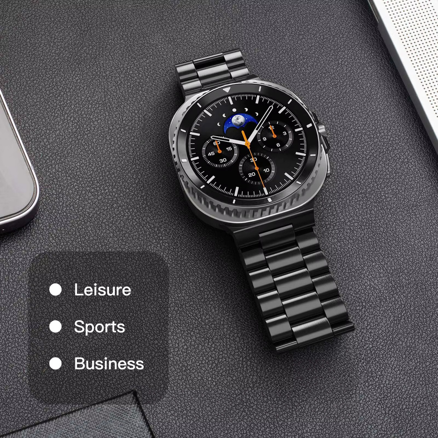 Uhrenarmband Edelstahl, Schwarz, Samsung Galaxy Watch 8 40 mm 44 mm, Unisex - Bild 3