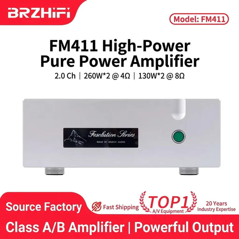 Sound Maker BRZHIFI FM411 Klasse AB HiFi Stereo Leistungsverstärker 260W in Silber - Bild 2