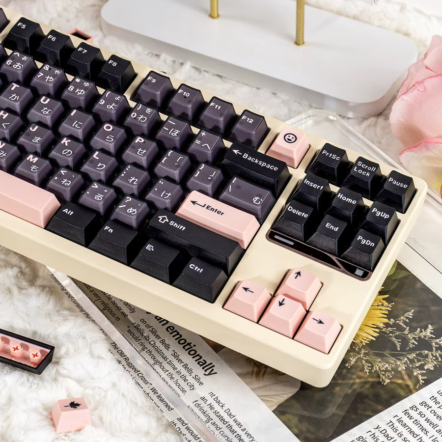 Mintcaps Night Sakura Keycaps Double Shot Cherry Profile PBT+PC Keycaps in Multicolour für mechanische MX-Tastaturen - Bild 6
