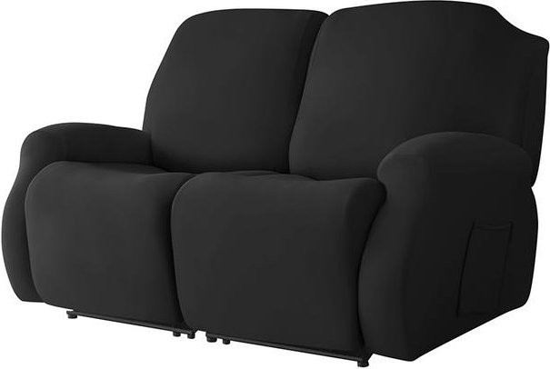 Dehnbarer Sesselbezug für Relax-Sofas in Schwarz, 4er-Set aus elastischem Polyester-Elastan-Gemisch - Bild 1