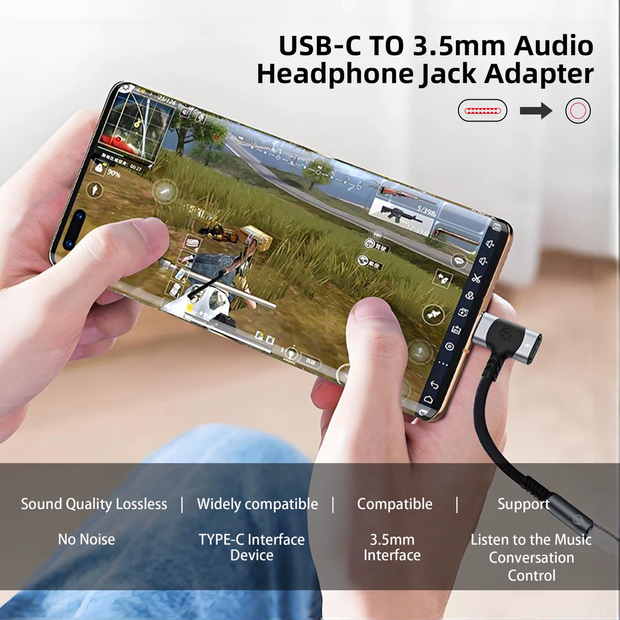 HOMEFISH 2-in-1 USB-C-auf-3,5-mm-Audio-Adapter mit 100 W PD Schnellladefunktion und Aux-Mikrofonanschluss für dein Smartphone und Tablet - Bild 2