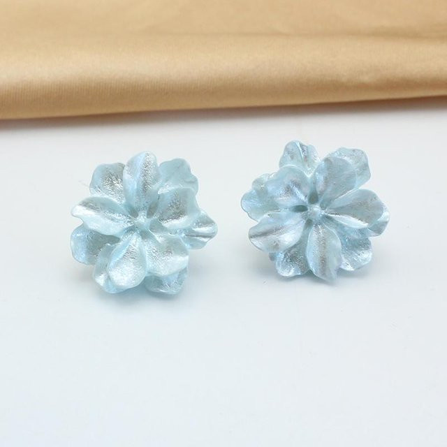 Ohrstecker Kamelien-Gardenien, Harz, Rosa-Blau, Damen - Bild 1