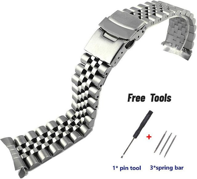 Seiko Uhrenarmband Edelstahl, Jubilee, Sportarmband, Herren, 22mm, Silber - Bild 1