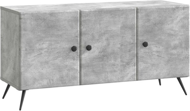 vidaXL TV-Schrank in Betongrau aus Holzwerkstoff, B/T/H: 99 x 34,5 x 50 cm - Bild 1
