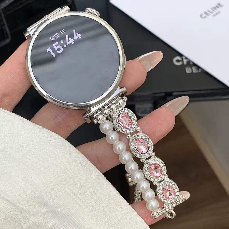 Perlenarmband Edelstahl, Silber, Samsung Galaxy Watch - Bild 2