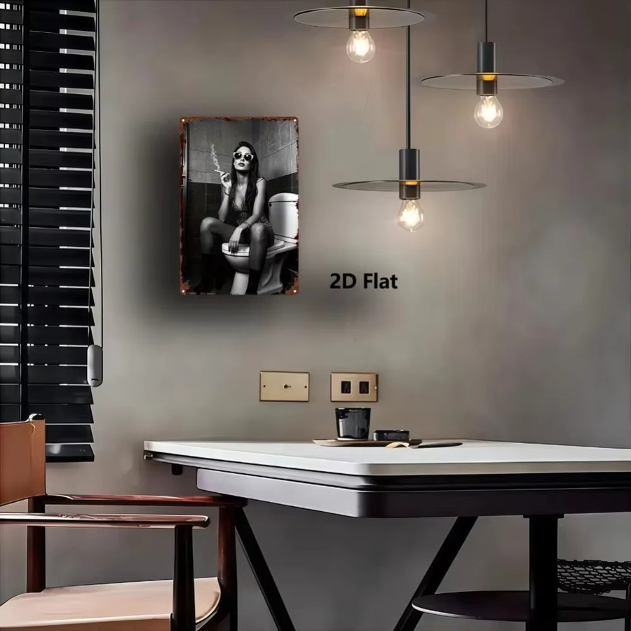 Gotische Retro Wandkunst Nackte Dame aus schwarzem Eisen von CIFBUY, B/H: 20,32 x 30,48 cm - Bild 3