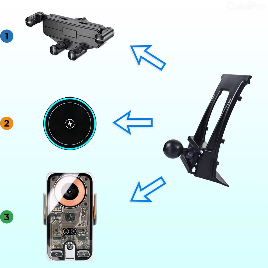 DaleiPro Magnetische Handyhalterung mit kabellosem Magsafe-Ladegerät für BMW X5 E70 (2008-2013), Schwarz - Bild 3