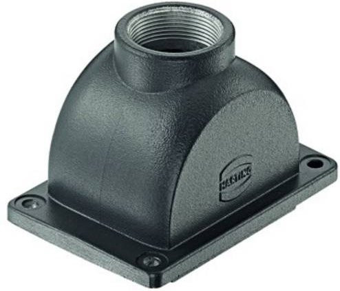 Harting Wanddurchführungsgehäuse in Schwarz aus Aluminium 11123001702 - Bild 1