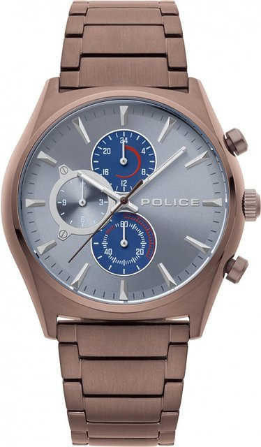 Police Herrenuhr, Dualtimer, Quarz, Edelstahl, 44 mm, Grau - Bild 1
