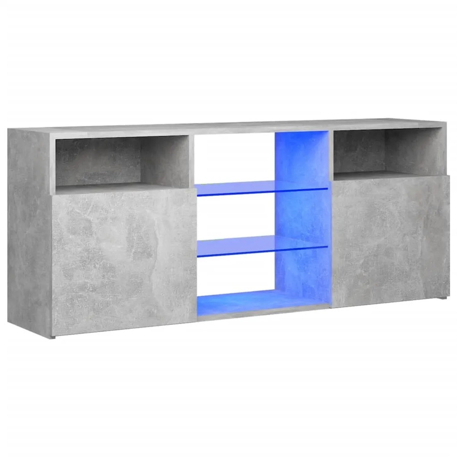 vidaXL TV-Schrank mit LED-Leuchten in Betongrau, B/T/H: 120 x 30 x 50 cm - Bild 2